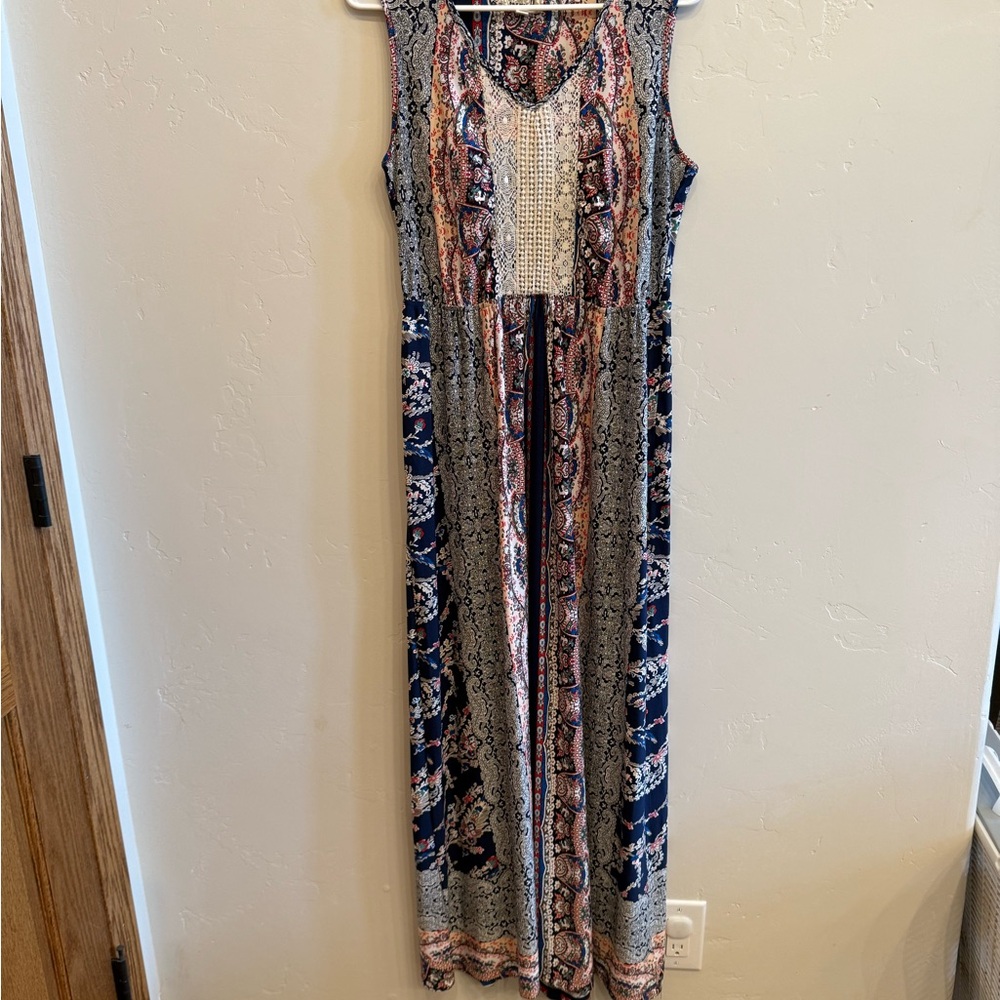 ONE WORLD Multicolor Patterned Maxi Dress